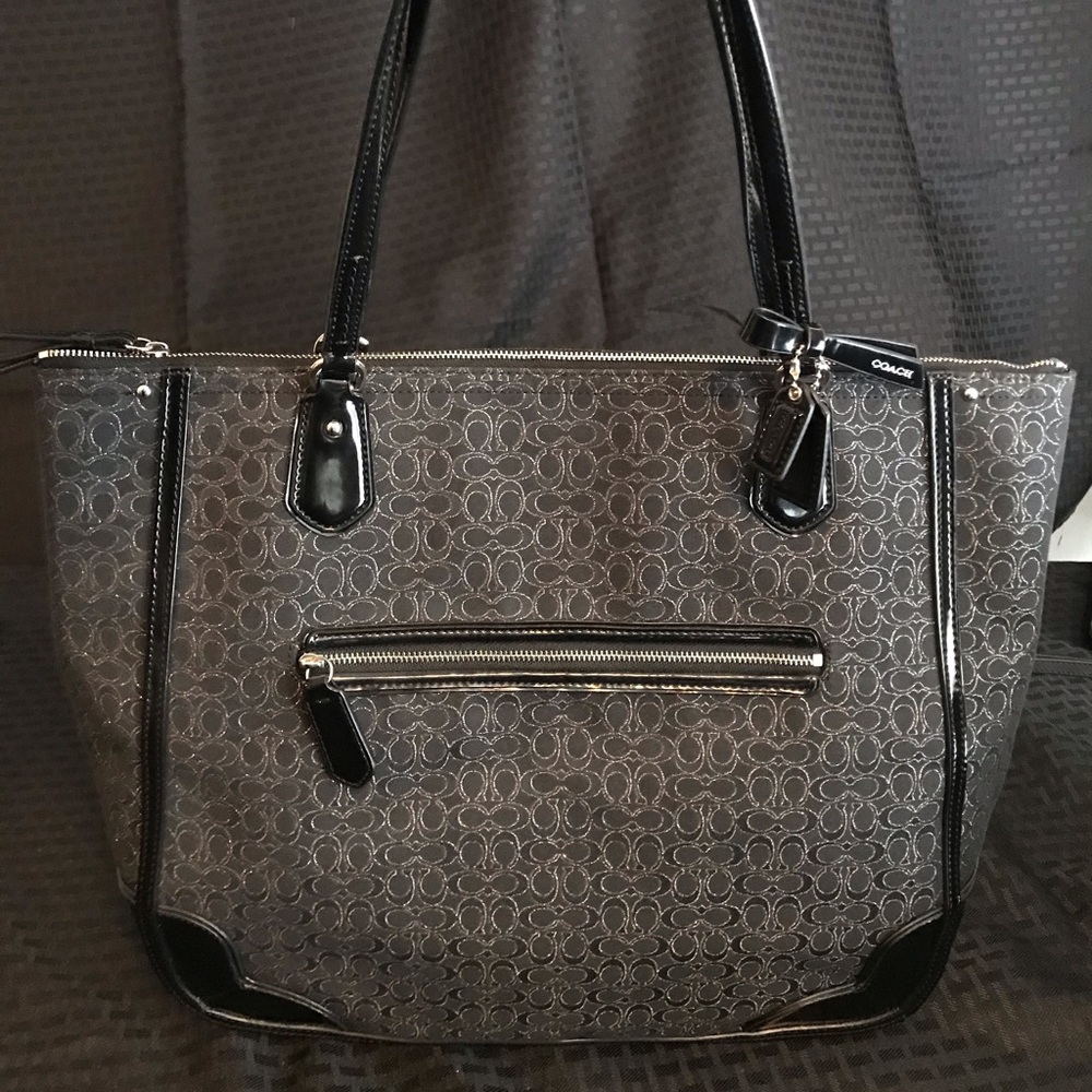 Coach Black and Gray Tote Bag